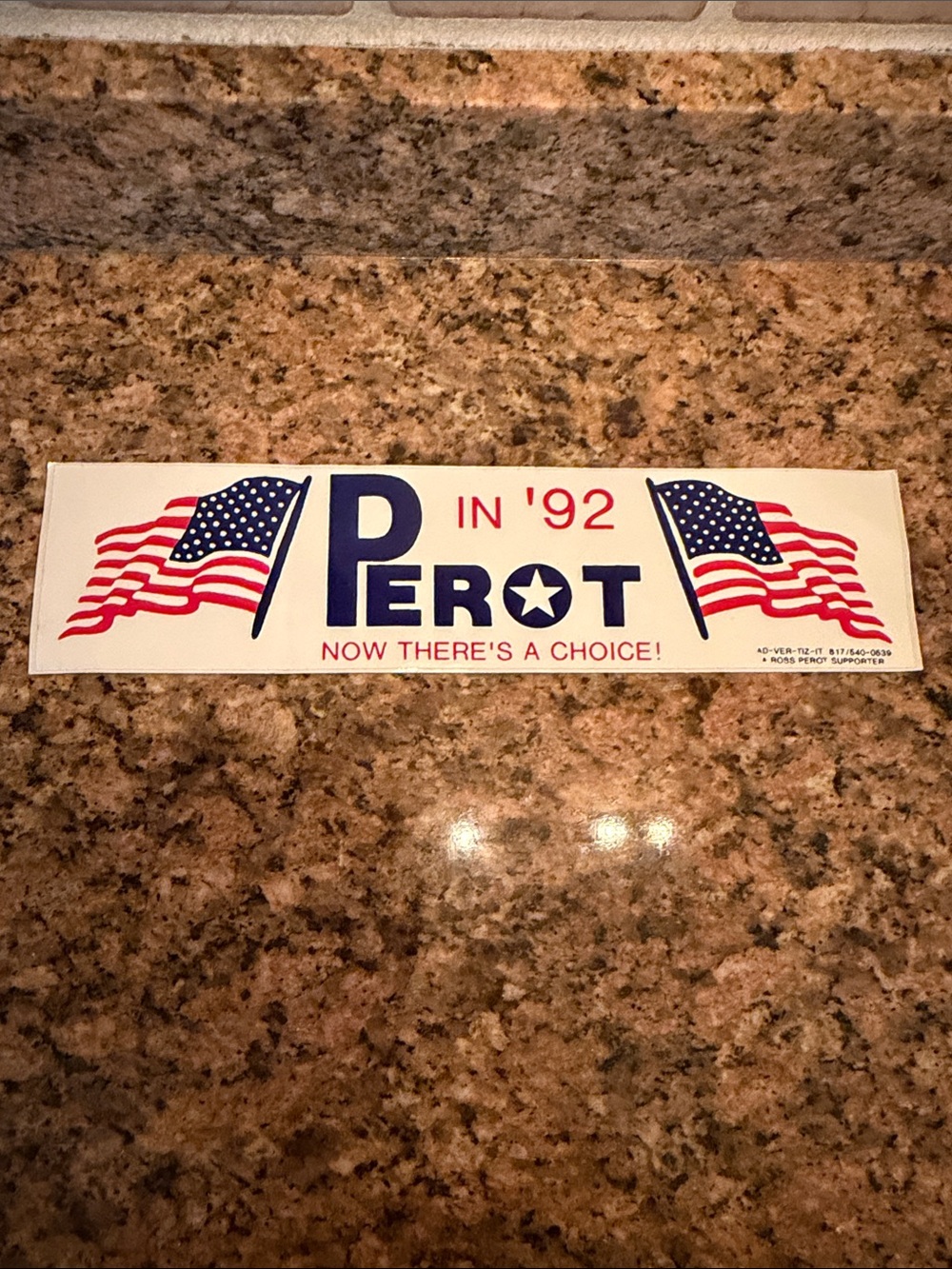 '92 vintage historical Patriotic bumper sticker- Red, White & Blue